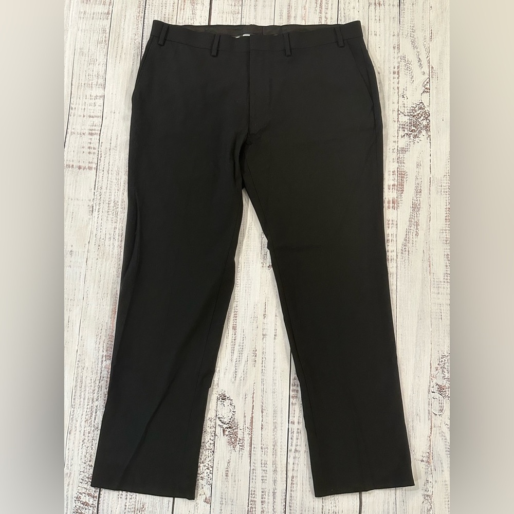 Lauren Ralph Lauren Men's Dress Pants 38x30 Black Flat Front Slim Fit Chino